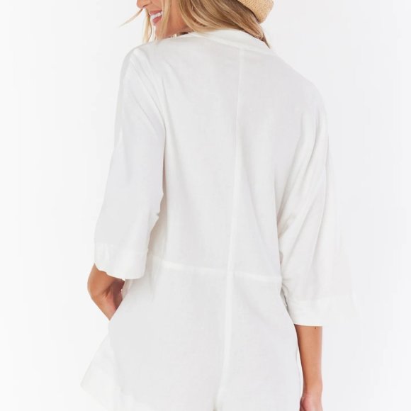 NWOT Show Me Your Mumu Horton White Linen Romper XXL ! - Picture 2 of 4